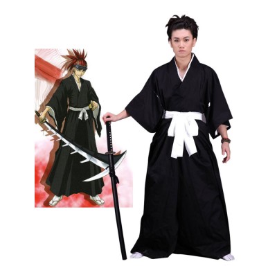 Costume Carnevale Bleach Bleach uomo set in panno uniforme cintura nero Costumi Cosplay Halloween