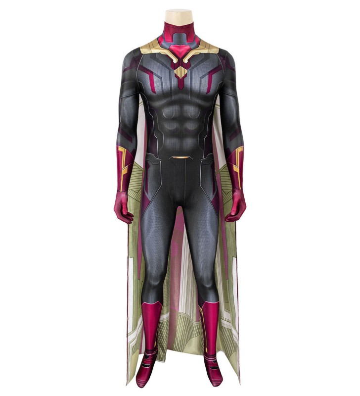 Avengers: Infinity War Vision tuta da uomo in fibra di poliestere Costumi Cosplay