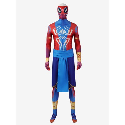 Spider Man Cosplay in The SpiderVerse SpiderMan India Pavitr Prabhakar Costumi Cosplay Carnevale Halloween