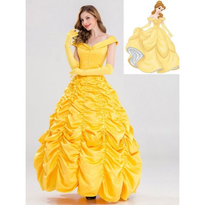 Disney Cartoon Cosplay Princess Belle Beauty And The Beast Cosplay Dress Carnevale