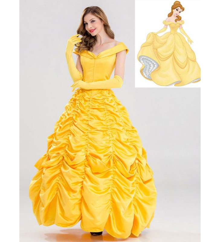 Disney Cartoon Cosplay Princess Belle Beauty And The Beast Cosplay Dress Carnevale