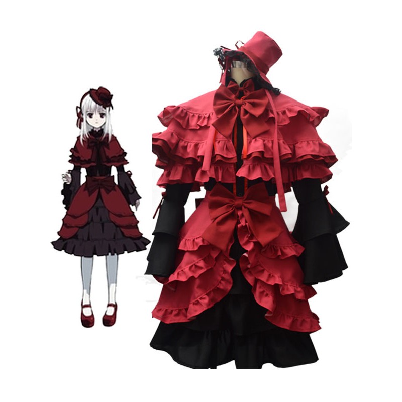 Costume Carnevale K donna accessori per la testa set Anime Giapponese rosso in panno uniforme Costumi Cosplay Carnevale Halloween
