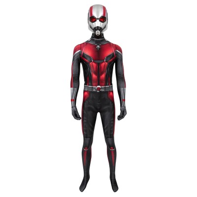 Tuta Cosplay AntMan Tuta da supereroe in lycra spandex nera per uomo