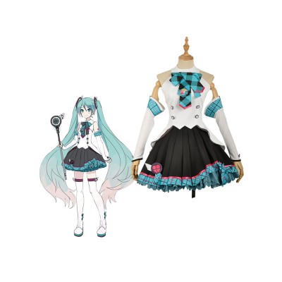 Costume Carnevale VOCALOID Hatsune Miku Gioco bianco topgonnacravattacoprimaniche set donna Costumi Cosplay Halloween