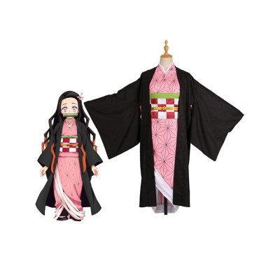 Costume Carnevale 2023 Rosa Anime Giapponesi Demon Slayer Kimetsu No Yaiba Kamado Nezuko Costume Carnevale Costumi Cosplay Halloween