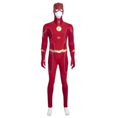 TV Dramma The Flash Stagione 8 Flash Cosplay Rosso Poliestere Ecopelle Set DC Comics Senza Scarpe Costumi Cosplay Halloween