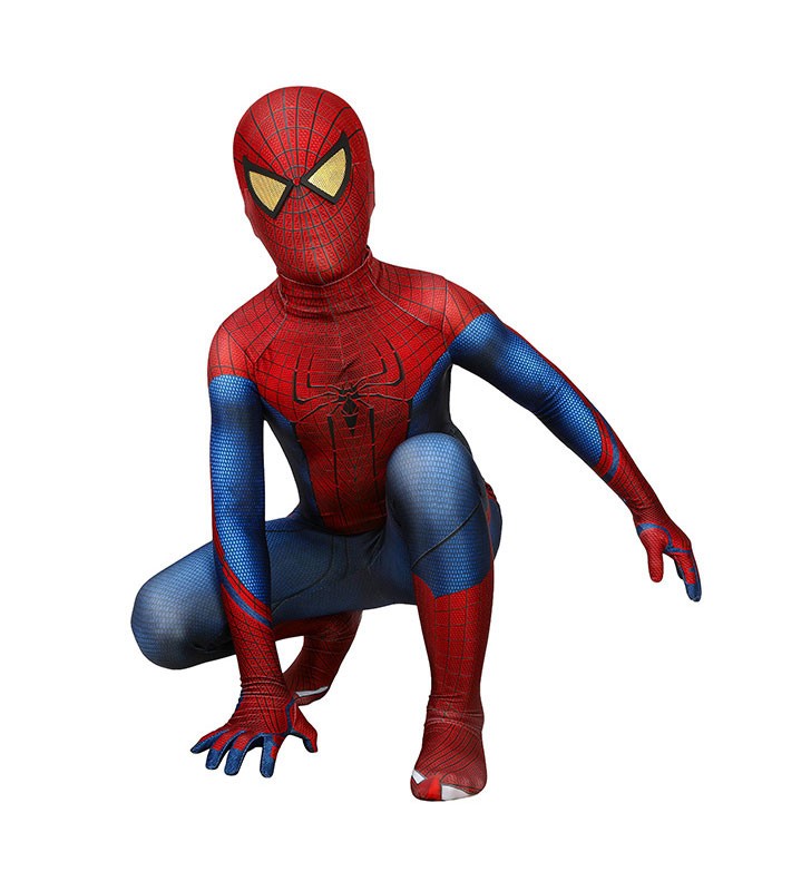 The Amazing Spider Man Bambini Cosplay Tuta Rossa Lycra Spandex Catsuit Zentai Marvel Movie Spiderman 2012 Bambini Costumi Cosplay Carnevale