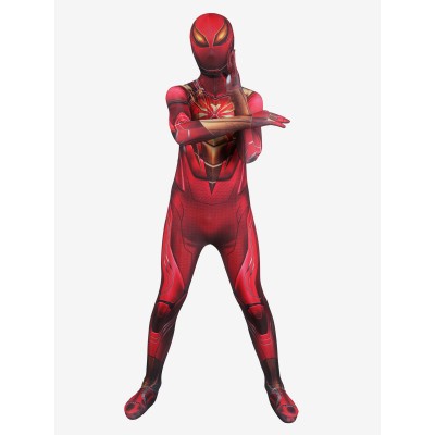 Spider Man Cosplay Iron Spider Armor Kid Cosplay Suit Halloween