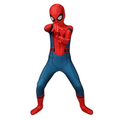 Tuta cosplay in lycra spandex per bambini Marvel Comics Spider Man ritorno a casa Halloween