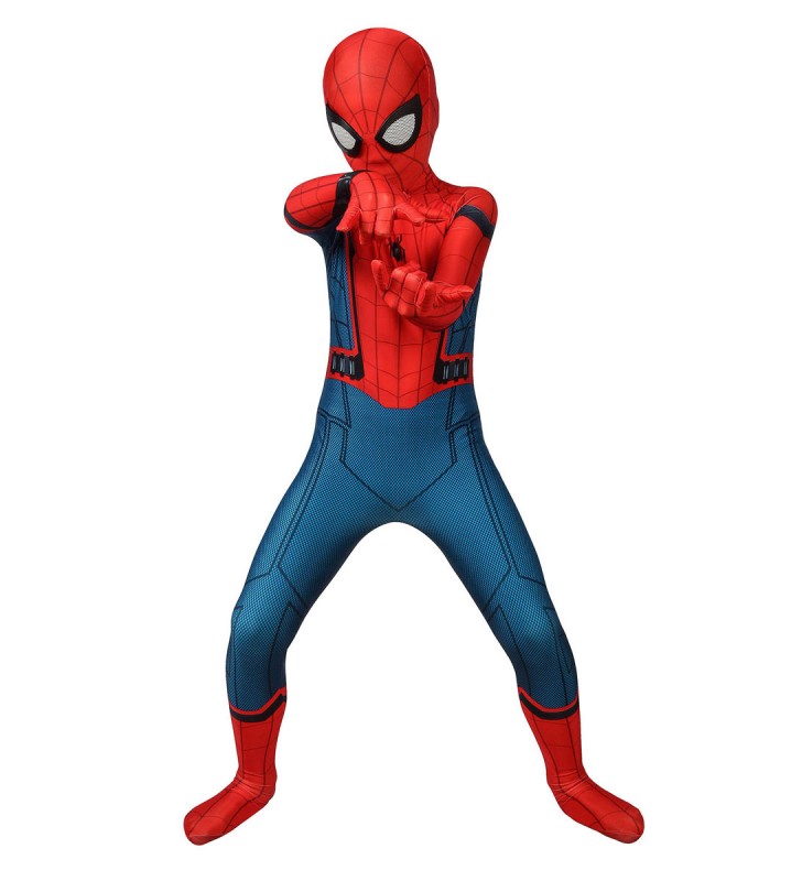 Tuta cosplay in lycra spandex per bambini Marvel Comics Spider Man ritorno a casa Halloween