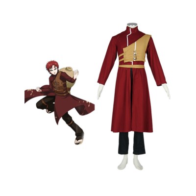 Costume Carnevale Cappotto di Naruto Shippuden rosso con pantaloni Costumi Cosplay Halloween