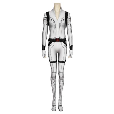 Marvel Comics Marvel 2023 Movie Black Widow Natasha Romanoff White Suit Zentai Tuta Costumi Cosplay Halloween