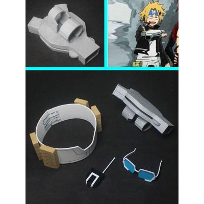 My Hero Academia Cosplay Kaminari Denki Occhiali grigio chiaro Armwear Accessori Cosplay Halloween