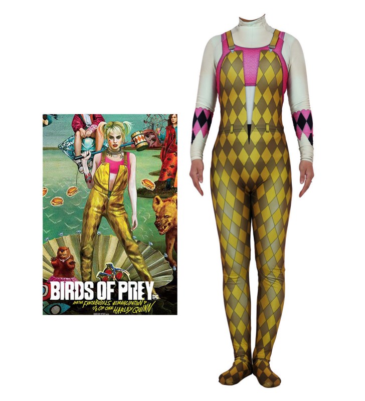 Harley Quinn tuta Birds Of Prey Lycra Spandex Suit Zentai Halloween