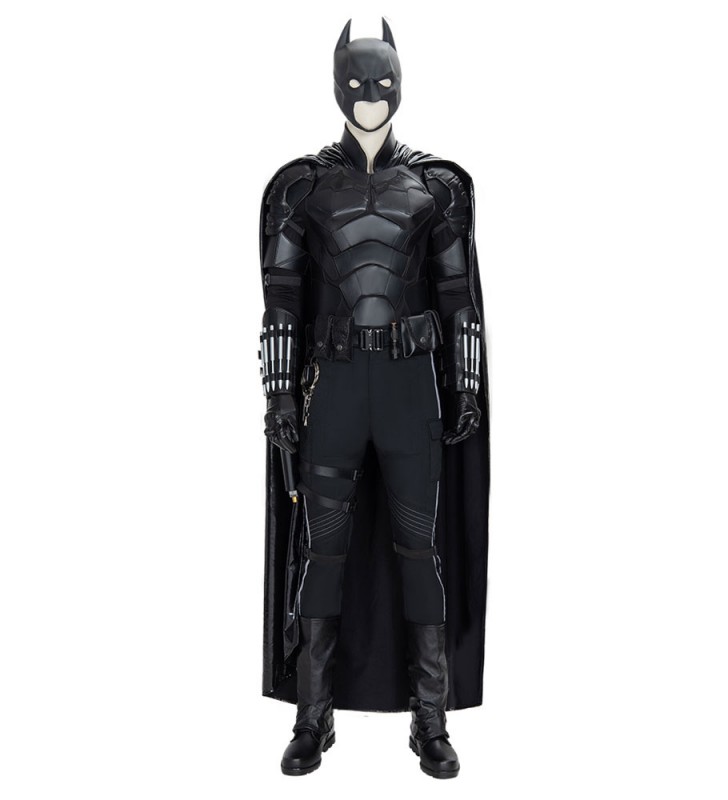 Batman Adulti Set completo Black Poliestere PU in pelle PU Set di 4 pezzi DC Comics Costumi Cosplay