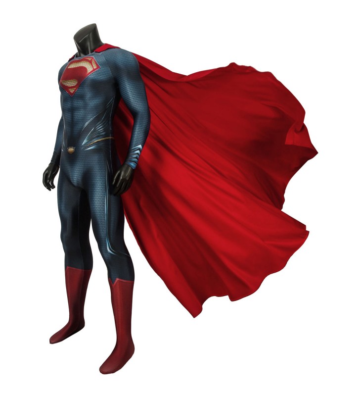 Superman Clark Kent DC Comics Lycra Spandex Catsuit con mantello Costumi Cosplay Carnevale Carnevale Halloween