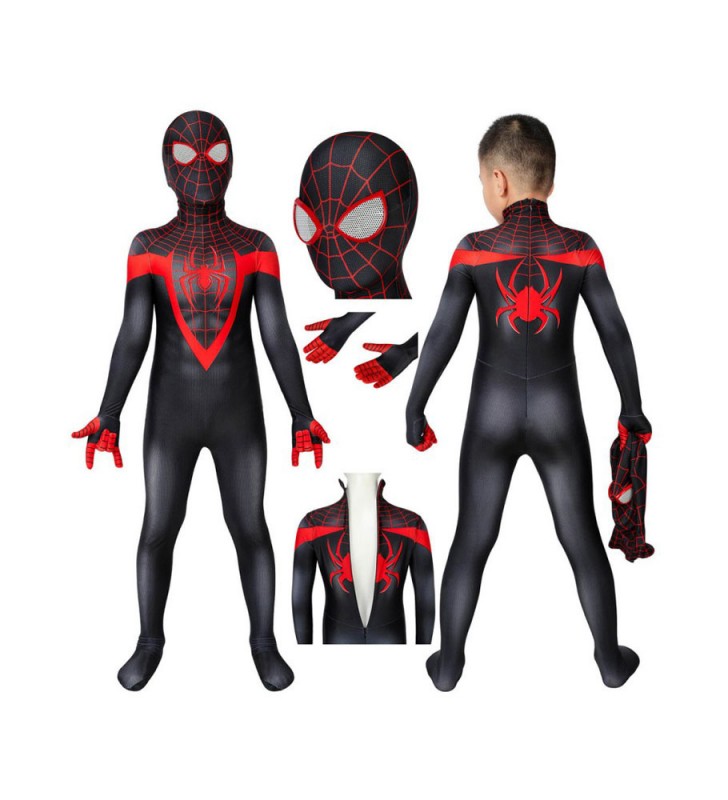 Marvel Comics Kids PS5 2023 Spider Man Miles Morales Zentai Tuta Costumi Cosplay Halloween
