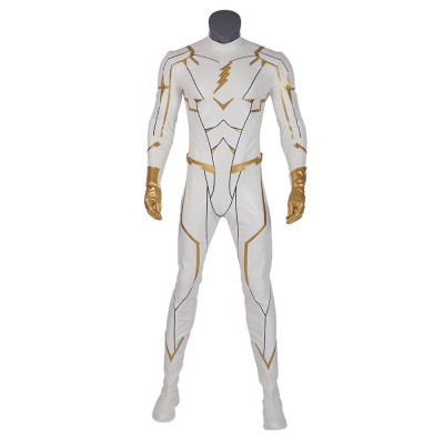 Flash Cosplay Set PU in ecopelle bianca DC Il Flash Comics Costumi Cosplay Carnevale Halloween