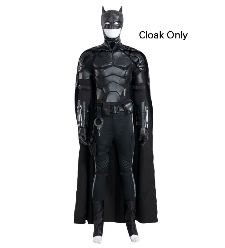 Mantello in finta pelle di poliestere nero Batman Cosplay Mantello solo DC Comics Halloween