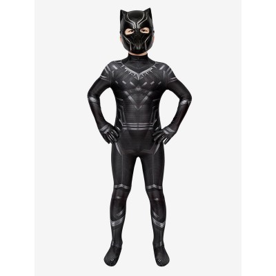 Marvel Comics Captain America Civil War T#39;Challa Black Panther Kid Cosplay Suit Carnevale