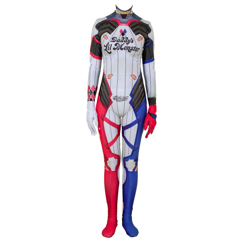 Cosplay cosplay di Suicide Squad Harley Quinn Red Lycra Spandex Body DC Comics Halloween