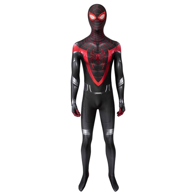 SpiderMan: Into The SpiderVerse Miles Morales Tuta in fibra di poliestere Marvel Comics Cosplay Costumi Cosplay