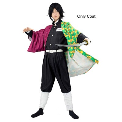 Demon Slayer Kimetsu No Yaiba Tomioka Giyuu Kimono Solo anime Costumi Cosplay Halloween