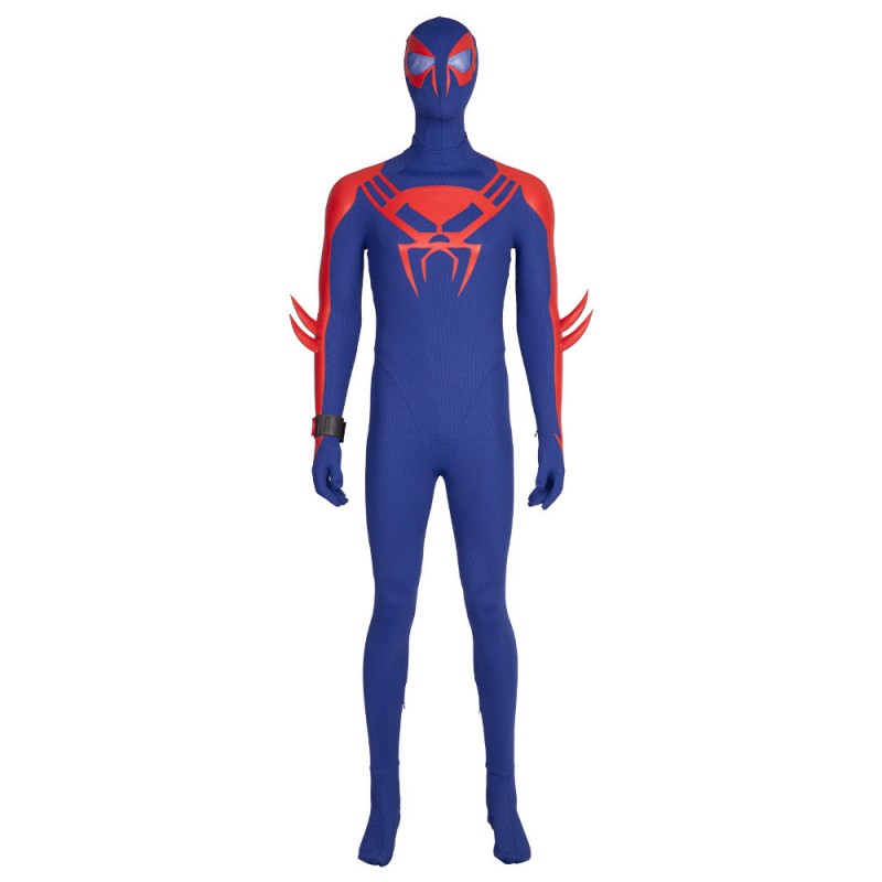 Set di protezioni per il polso con cappuccio in poliestere con pellicola blu cosplay di SpiderMan in ecopelle Marvel Comics Carnevale Halloween