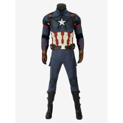 Marvel Comics Avenger Endgame Infinity War Capitan America Steve Rogers Costumi Cosplay V2 Carnevale Halloween