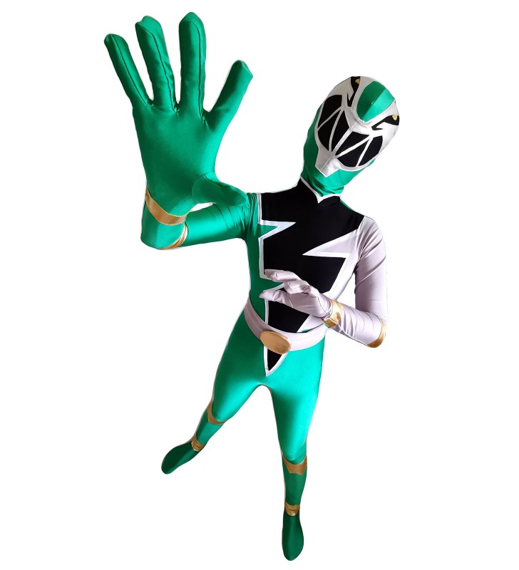 Power Rangers La gamma verde Tommy Oliver Lycra Spandex TV Drama set Costumi Cosplay Carnevale