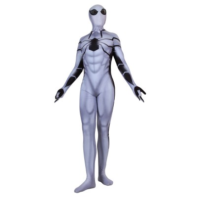 Tuta cosplay Spiderman The Future Foundation Costume bianco Lycra Spandex in fibra di poliestere Marvel Comics Halloween