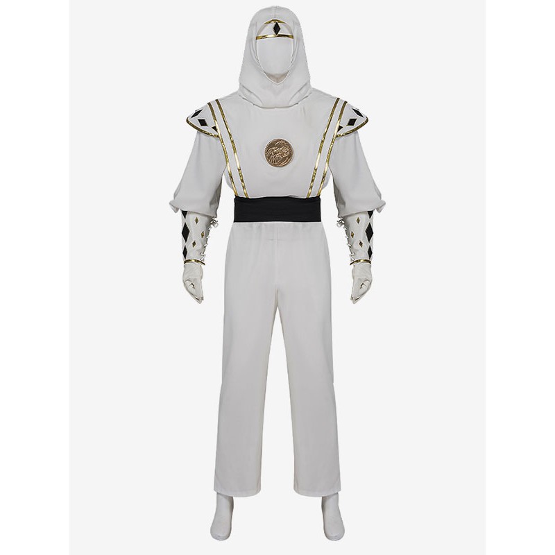 Costumi cosplay di Power Ranger Kyoryu Sentai White Ranger Tommy Halloween