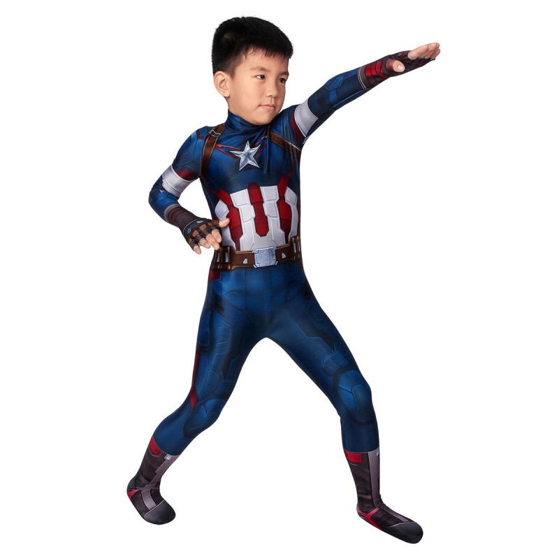 Captain America Costume Avengers Age Of Ultron Tuta Deep Blue Film Marvel Comics Costume per bambini Zentai Halloween