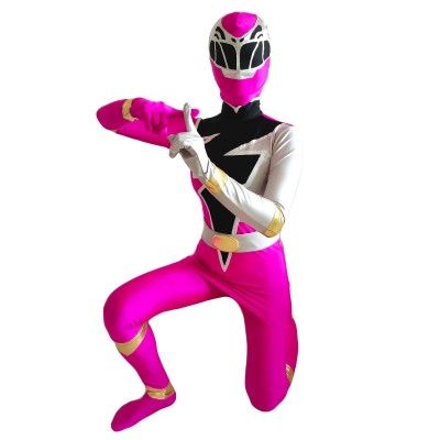 Power Rangers Pink Ninja Ranger Lycra Spandex TV Drama Set Costumi Cosplay Carnevale Halloween