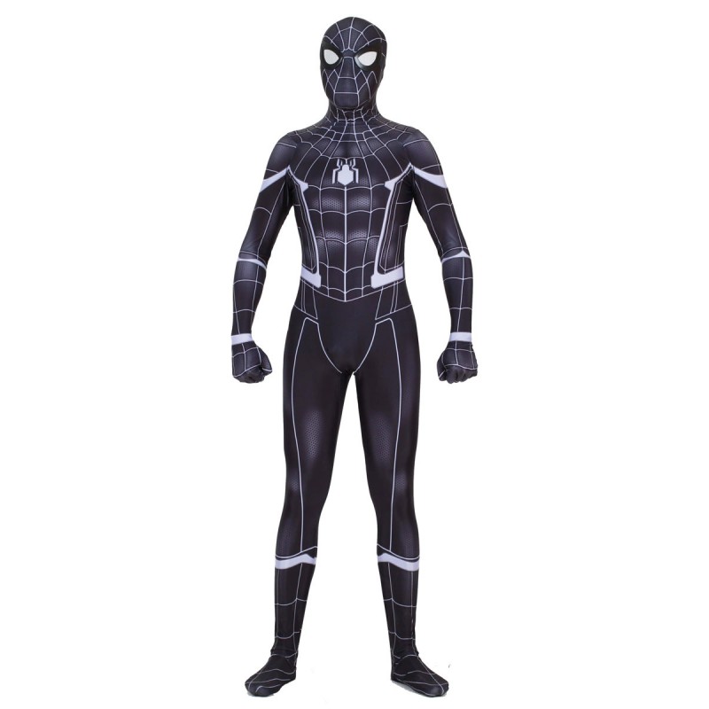 Spiderman Homecoming Cosplay Jumpsuit Black Lycra Spandex Marvel Comics Costume Halloween
