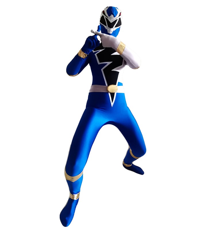 Power Rangers The Blue Ranger Lycra Spandex TV Drama Set Costumi Cosplay Carnevale