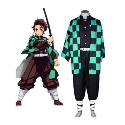 Costume Carnevale Elegante costume da cosplay Kimetsu No Yaiba Kamado Tanjirou Uniform Cloth Cosplay Costumi Cosplay Carnevale Halloween