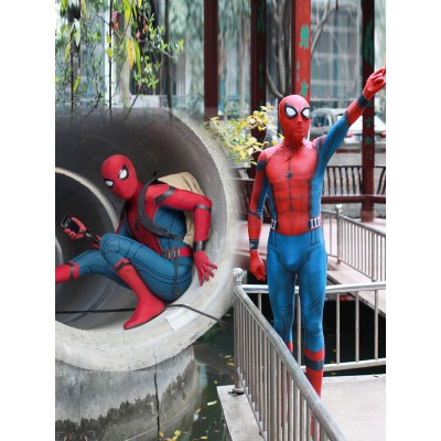 Spiderman Homecoming Cosplay Tuta Lycra Spandex Marvel Comics Costume Tuta Carnevale