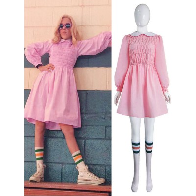 TV Drama Stranger Things Stagione 1 Eleven Pink Dress Costumi Cosplay Carnevale
