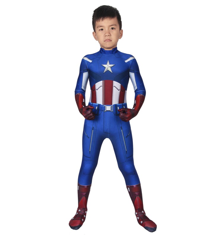 Tuta Cosplay Kid American Captain Zentai Steve Rogers Cosplay Carnevale Halloween