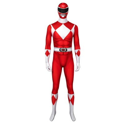 Mighty Morphin Power Rangers Red Ranger Zentai Tuta Costumi Cosplay Halloween
