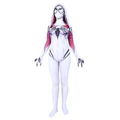 Gwen Stacy Cosplay Verom White Film Tuta Body Marvel Comics Cosplay Carnevale Halloween