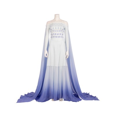 Disney Frozen 2 Elsa Snow Queen blu bianco Costumi Cosplay