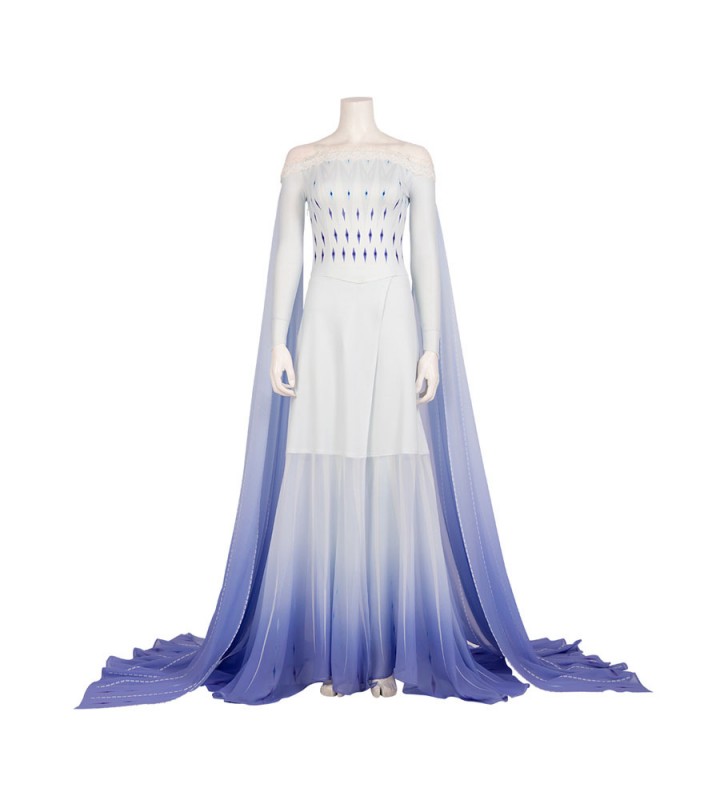 Disney Frozen 2 Elsa Snow Queen blu bianco Costumi Cosplay