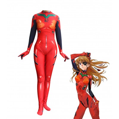 Costume Carnevale New Genesis Evangelion Soryu Asuka Langrey Tuta rossa Body per adulti New Genesis Evangelion Costumi Cosplay Halloween