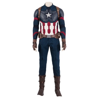 Marvel Film Cosplay Avengers 4 Endgame Captain America PU Cosplay Suit con casco Carnevale Halloween