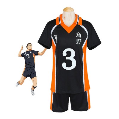 Haikyuu!! Maglia n ° 3 di Azumane Asahi Costumi Cosplay Carnevale Halloween