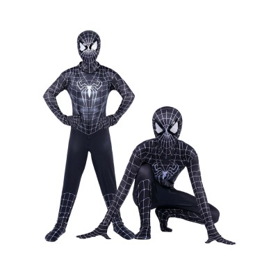 Costume da tuta per bambini Spiderman Cosplay nero Zentai per bambini