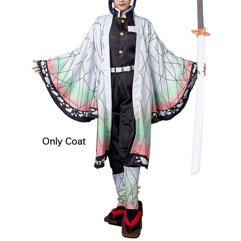Demon Slayer Kimetsu No Yaiba Kochou Shinobu Kimono Solo soprabito Anime Costumi Cosplay Halloween