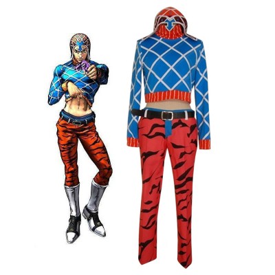 Costume Carnevale Costume bizzarro di JoJo per la bizzarra avventura del vento dorato Guido Mista Costume Carnevale Carnevale Halloween